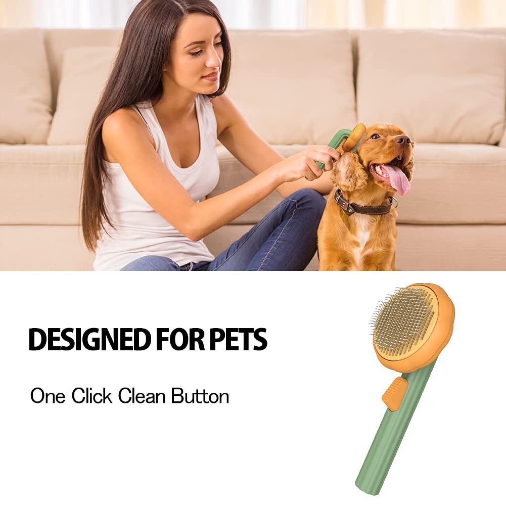 Retractable Pumpkin Pet Grooming Brush