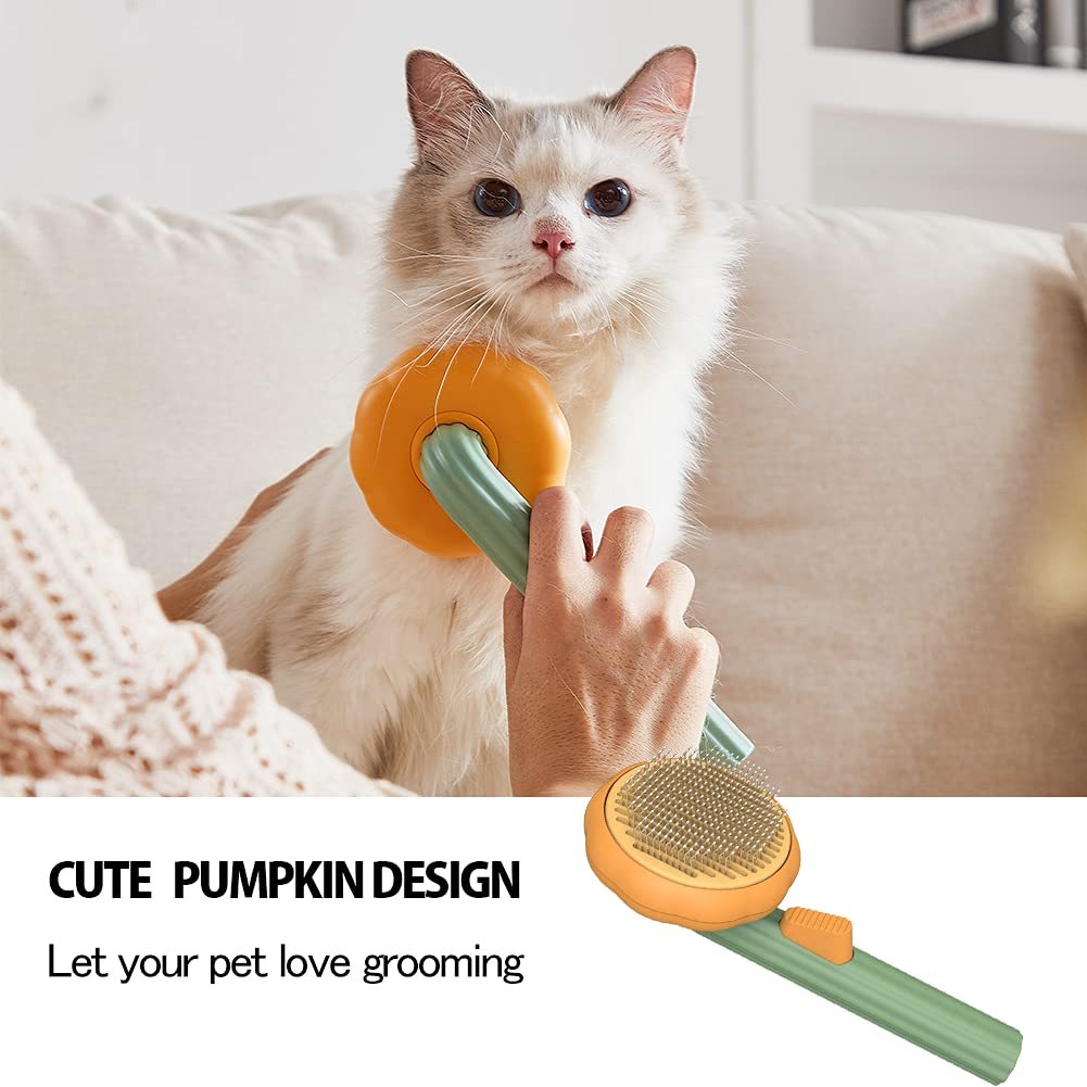 Retractable Pumpkin Pet Grooming Brush