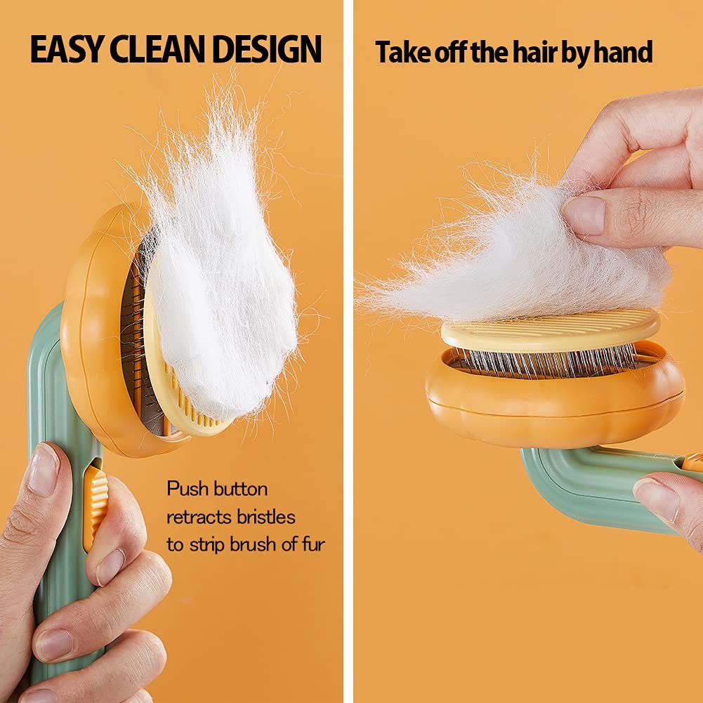 Retractable Pumpkin Pet Grooming Brush